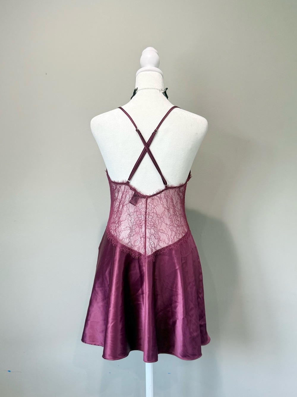 Victoria’s Secret Plum Purple Lace Satin Slip - Picture 2 of 6